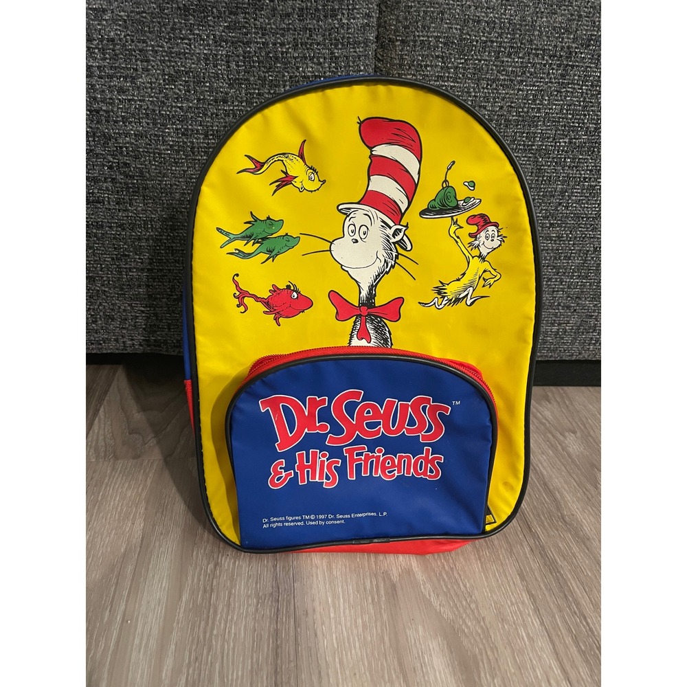 Vintage Dr Seuss 1997 Kids Backpack Retro 90s Kid Toys School Academic